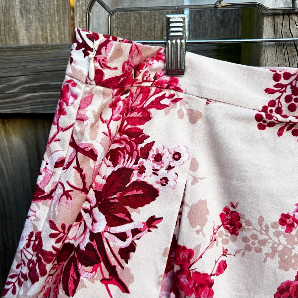 Alex Marie Pink Floral A-Line Skirt Size 12 Cotton Blend Sateen - Picture 5 of 7
